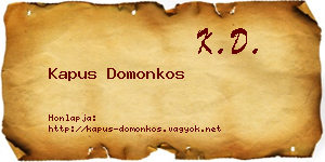 Kapus Domonkos névjegykártya